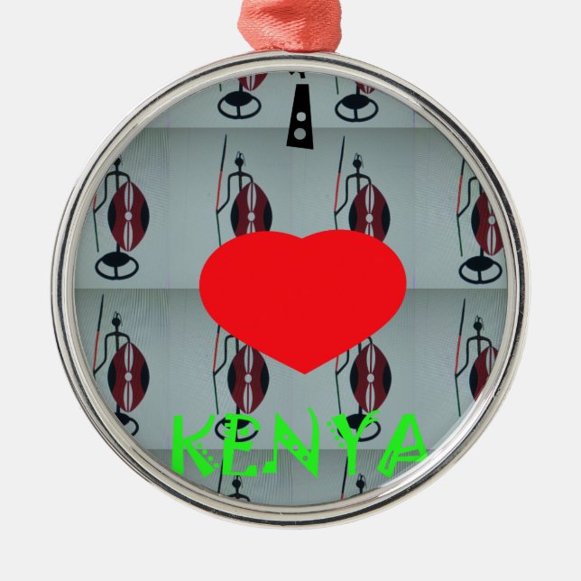 I Love Kenya Metal Ornament (Front)