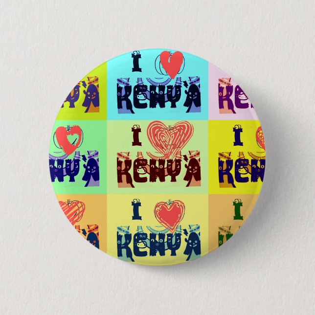 I love Kenya.png 2 Inch Round Button (Front)