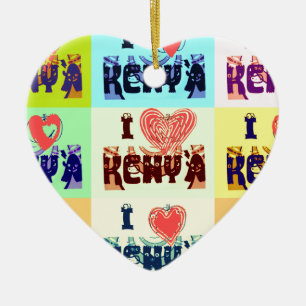 I love Kenya.png Ceramic Ornament