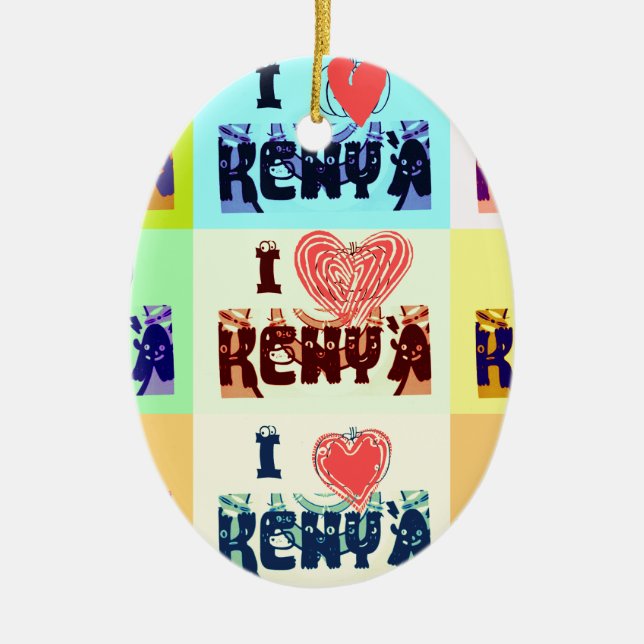 I love Kenya.png Ceramic Ornament (Front)