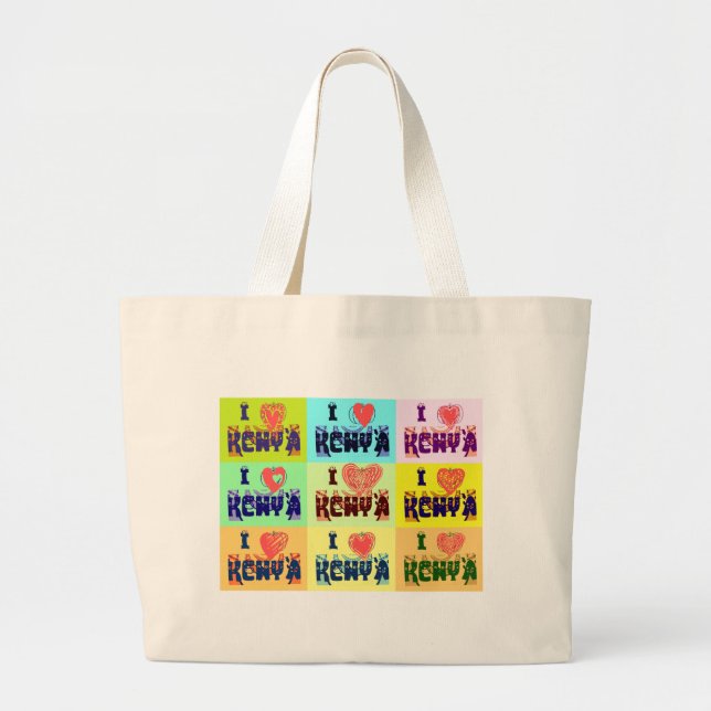 I love Kenya.png Large Tote Bag (Front)