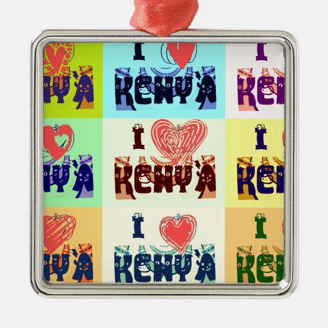 I love Kenya.png Metal Ornament (Front)