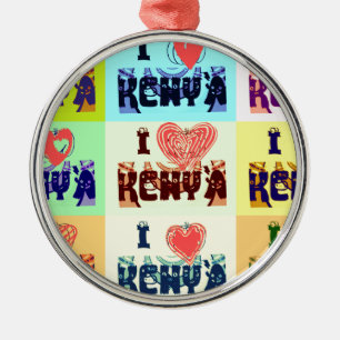 I love Kenya.png Metal Ornament