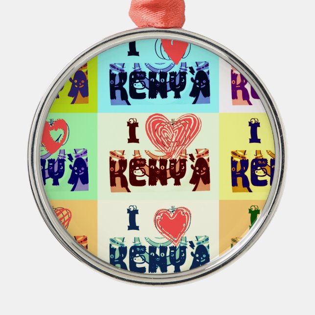 I love Kenya.png Metal Ornament (Front)