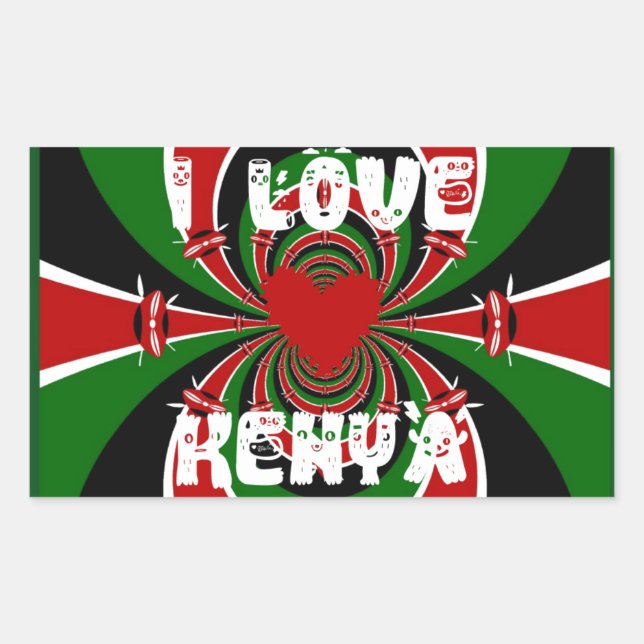 I Love Kenya XOXO! Hakuna Matata Gifts Sticker (Front)