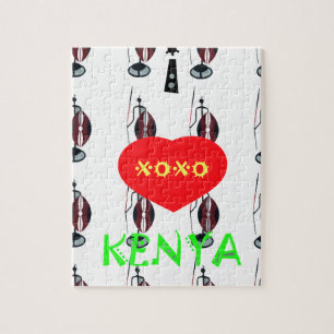 I Love Kenya XOXO Jigsaw Puzzle