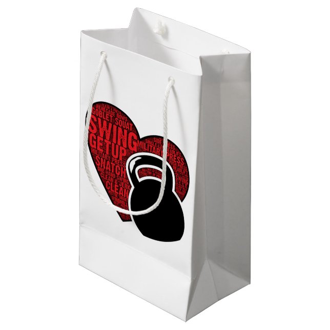 I LOVE KETTLEBELL DESIGN SMALL GIFT BAG (Front Angled)