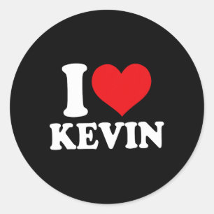 I Love Kevin Heart Name Classic Round Sticker