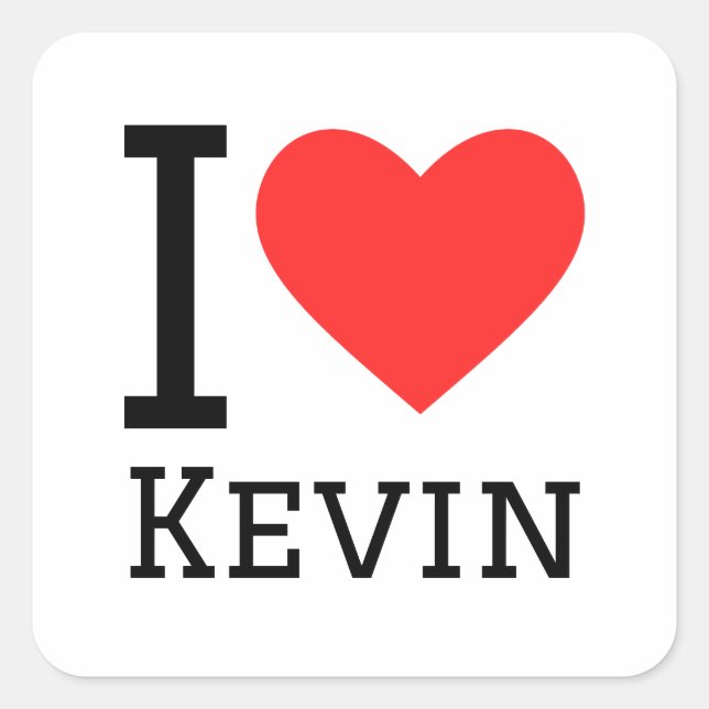 I love kevin square sticker (Front)