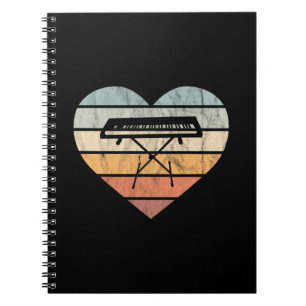 I Love Keyboard and Synthie Retro Heart Notebook