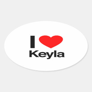 i love keyla oval sticker