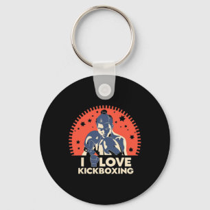 I Love Kick-boxing Boxing Love Kickboxer Kickboxin Keychain