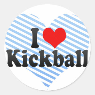 I Love Kickball Classic Round Sticker
