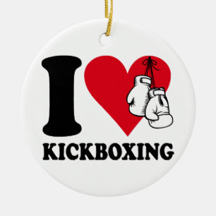 I love kickboxing ceramic ornament