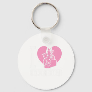 I Love Kickboxing Heart Funny Cute Boxing Martial Keychain