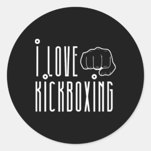 I Love Kickboxing Kickbox Kick Boxing Kickboxer Classic Round Sticker