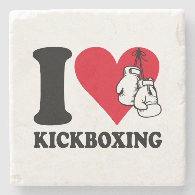 I love kickboxing stone coaster (Front)