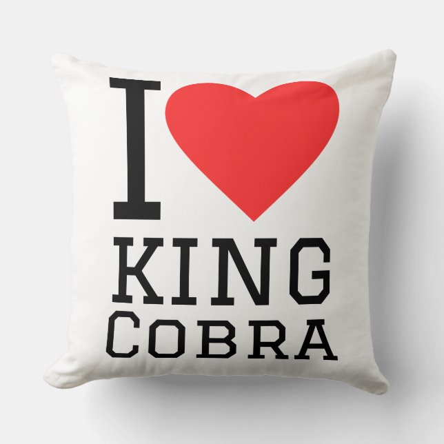 I love king cobra throw pillow (Front)