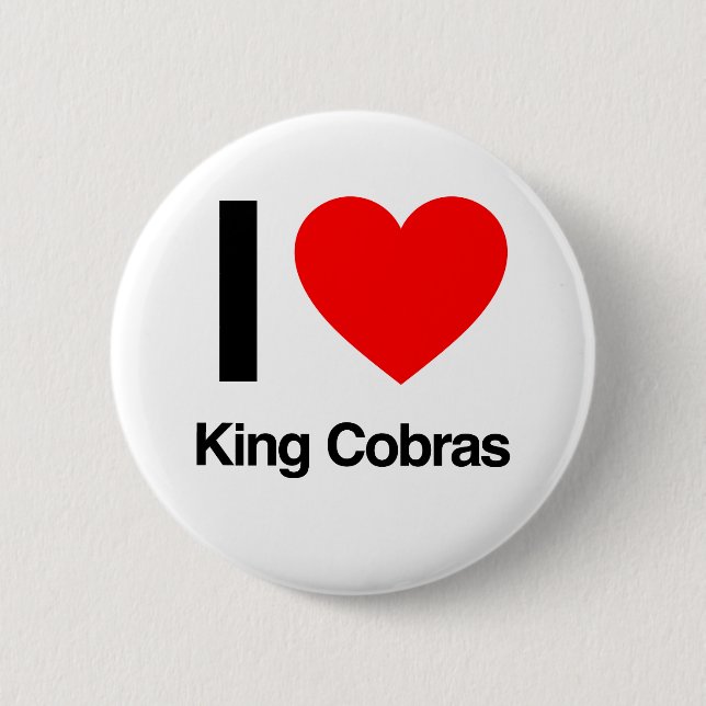 i love king cobras 2 inch round button (Front)