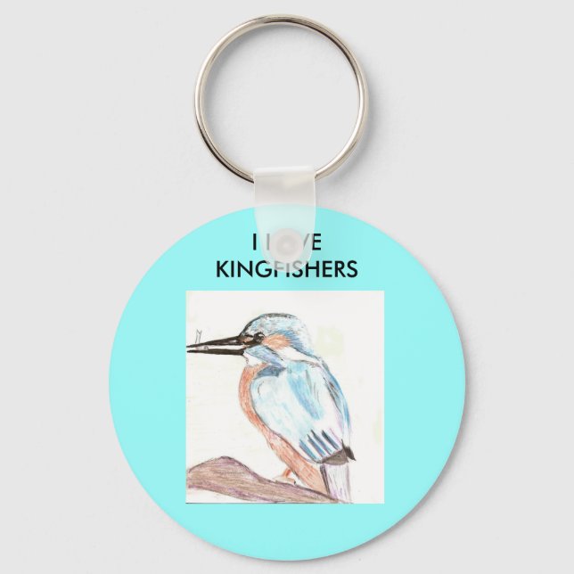 I LOVE KINGFISHERS KEYCHAIN (Front)