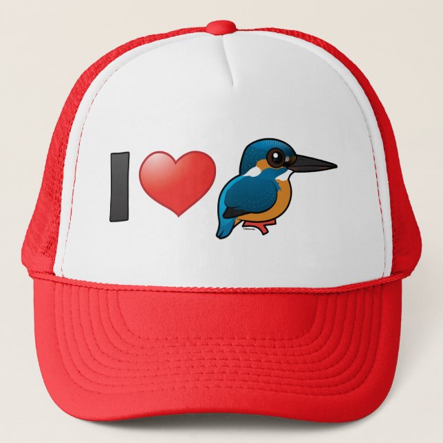 I Love Kingfishers Trucker Hat (Front)