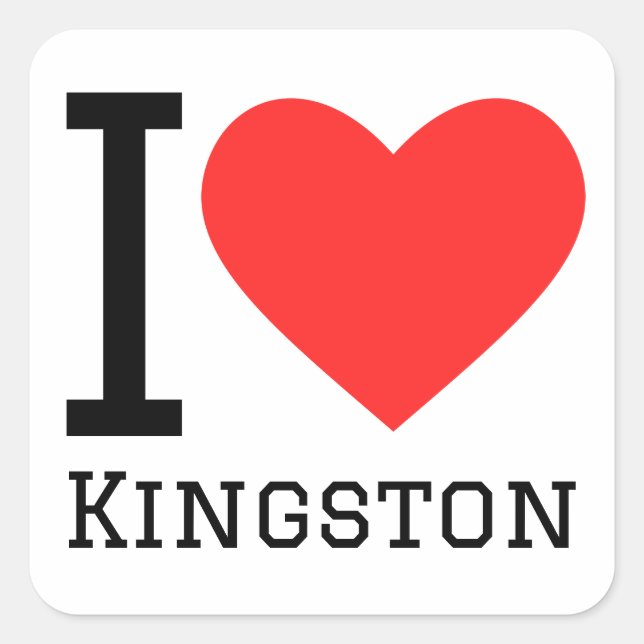 I love Kingston  Square Sticker (Front)