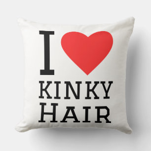 I love kinky hair throw pillow