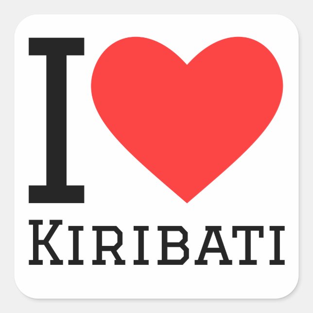 I love kiribati square sticker (Front)