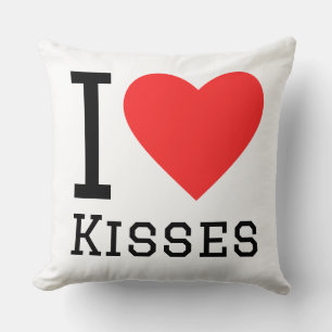 I love kisses throw pillow