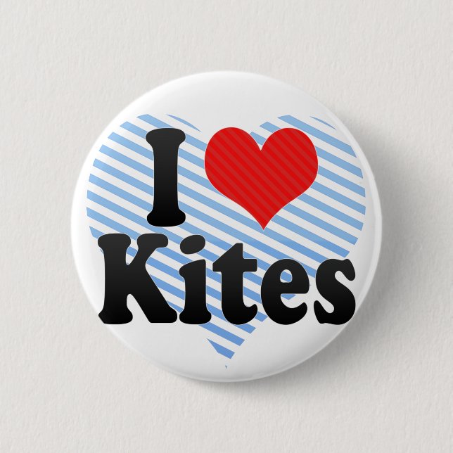 I Love Kites 2 Inch Round Button (Front)