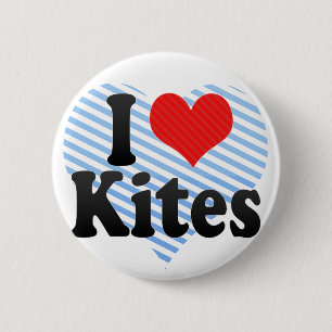 I Love Kites 2 Inch Round Button