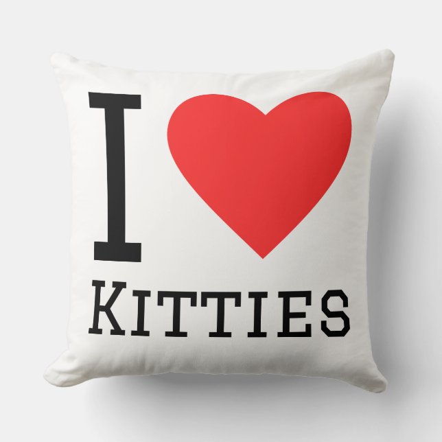 I love kitties throw pillow (Front)