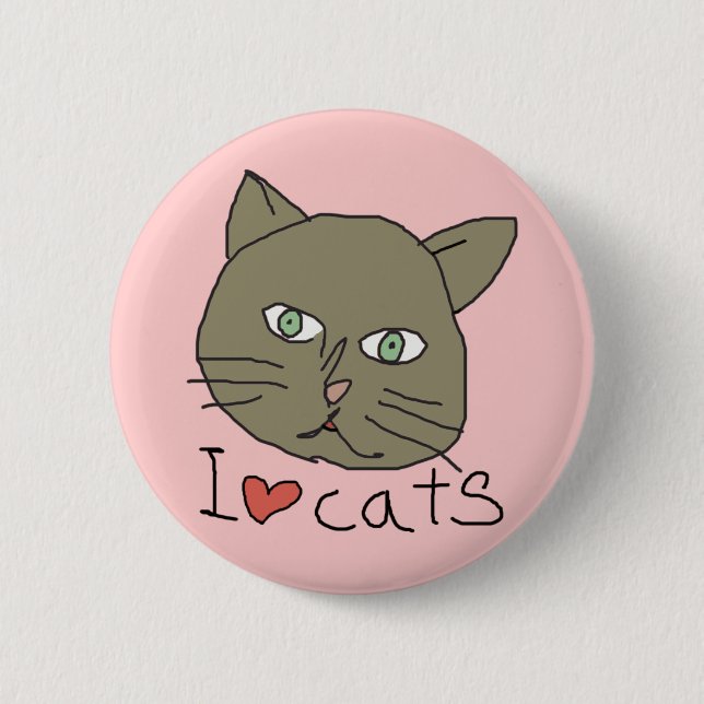 I love kitty 2 inch round button (Front)