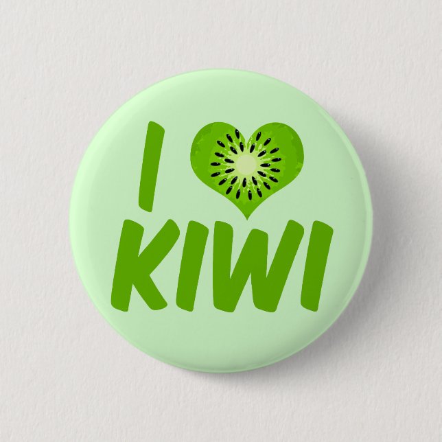 I Love Kiwi 2 Inch Round Button (Front)