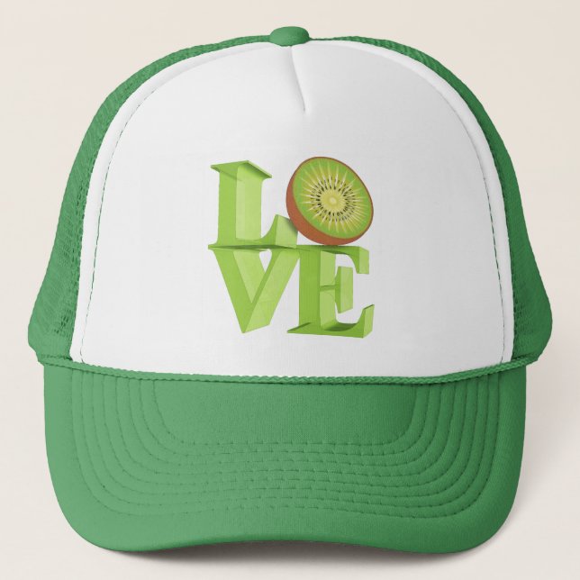 I LOVE KIWI(Kiwi Fruits/Kiwi Berry) Trucker Hat (Front)