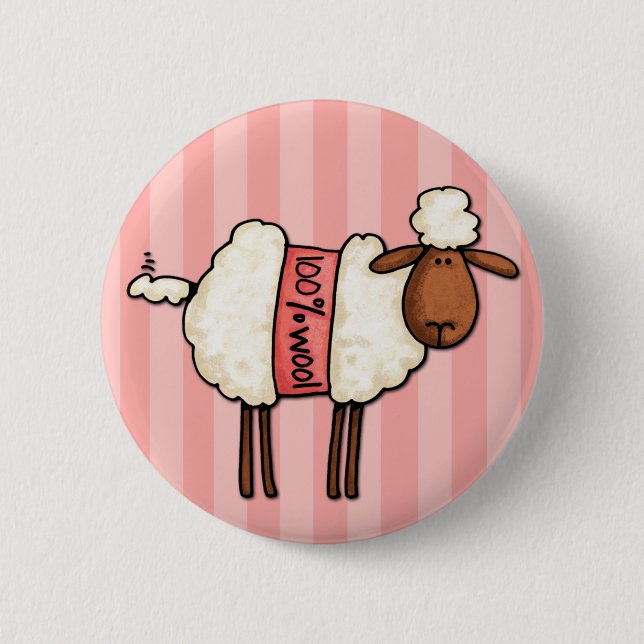 i love knitting 2 inch round button (Front)
