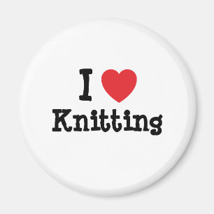 I love Knitting heart custom personalized Magnet