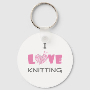 I Love Knitting Keychain