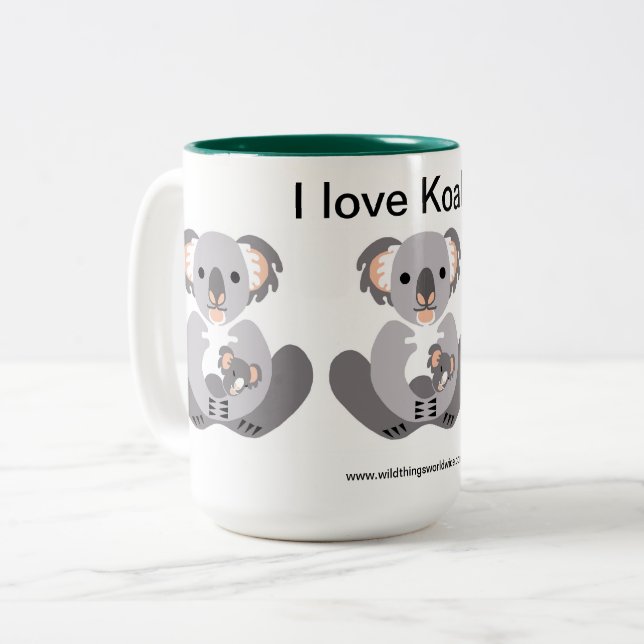  I love KOALAS- Australia - Marsupial - Two-Tone Coffee Mug (Front Left)