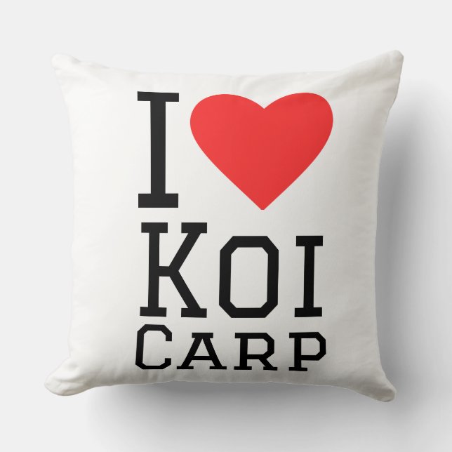 I love koi carp throw pillow (Front)