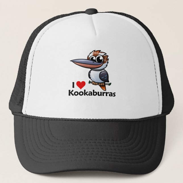 I Love Kookaburras Trucker Hat (Front)