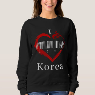 I Love Korea Barcode for Women Men Kids  Korea Sweatshirt