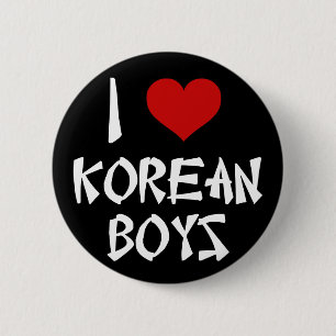 I Love Korean Boys 2 Inch Round Button