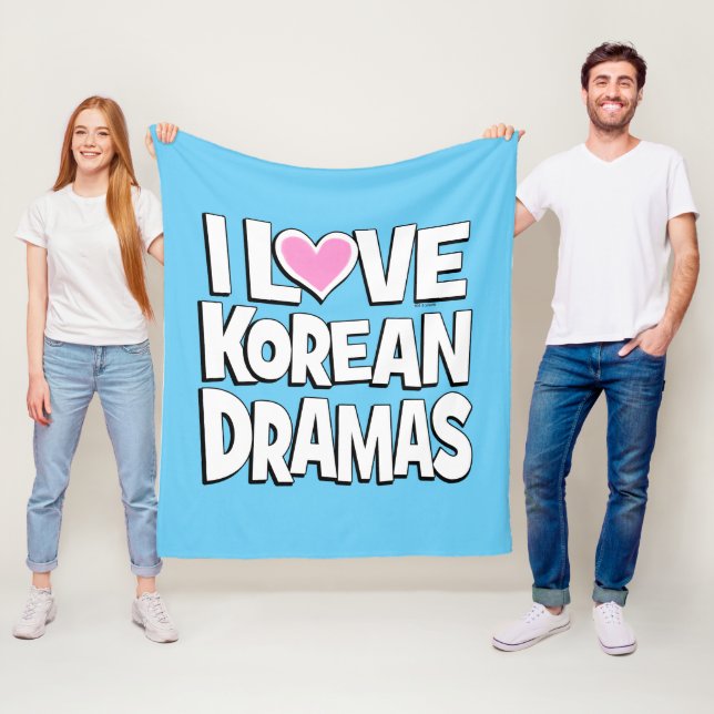 I Love Korean Dramas Fleece Blanket (In Situ)