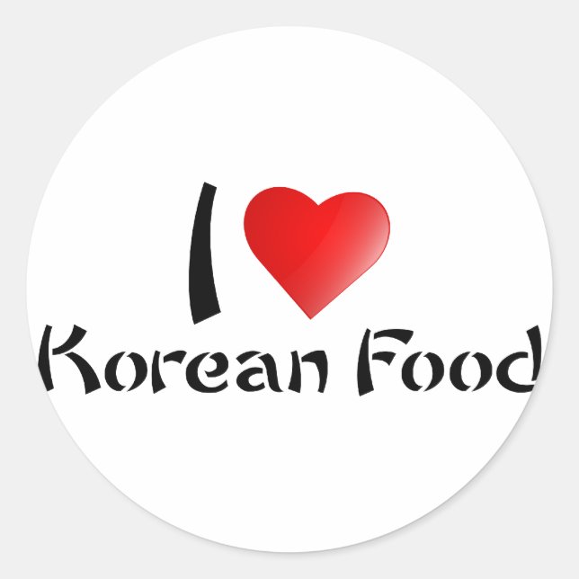 I LOVE KOREAN FOOD CLASSIC ROUND STICKER (Front)