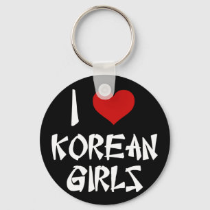 I Love Korean Girls Keychain