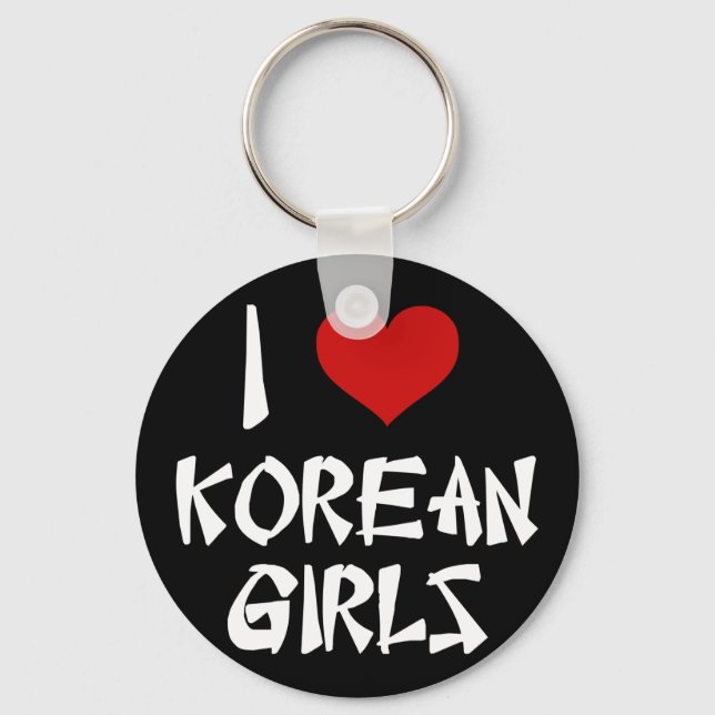 I Love Korean Girls Keychain (Front)