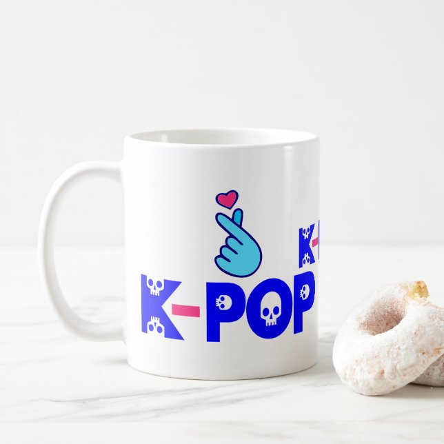 ♥I Love KPop Fabulous Classic White Coffee Mug (With Donut)