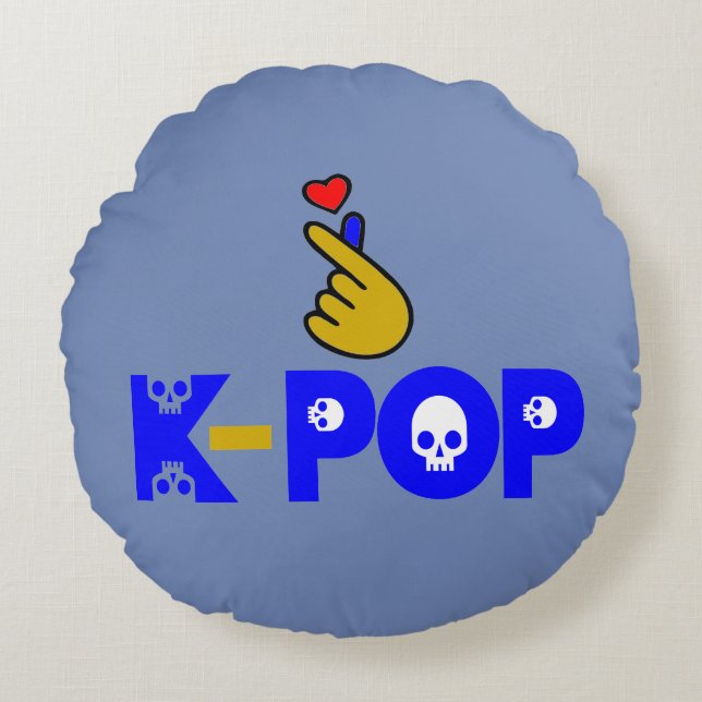 ♥I Love KPop Fabulous Soft and Wrinkle-free Round Pillow (Front)