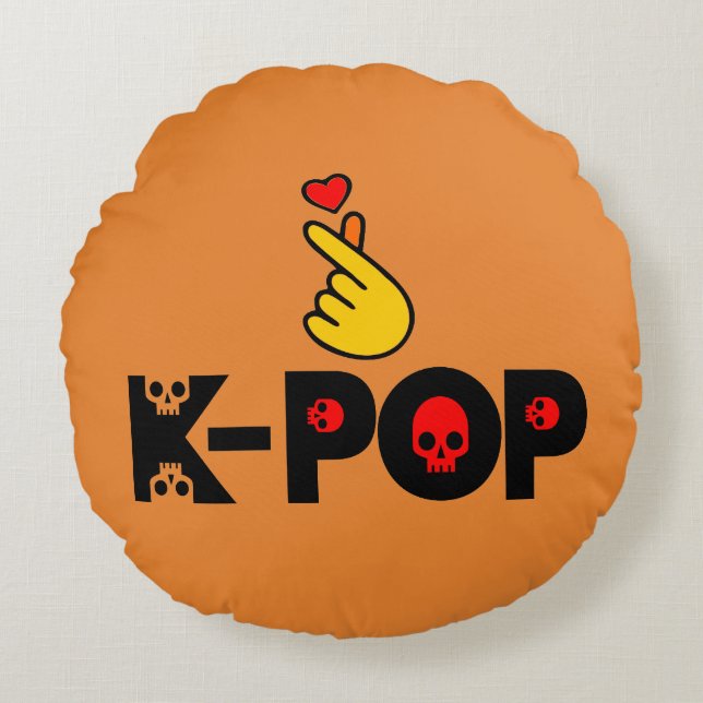♥I Love KPop Fabulous Soft and Wrinkle-free Round Pillow (Front)